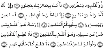 Kalem Suresi Türkçe Okunuşu ne Anlamı Kalem Suresi Türkçe Okunuşu ne Anlamı